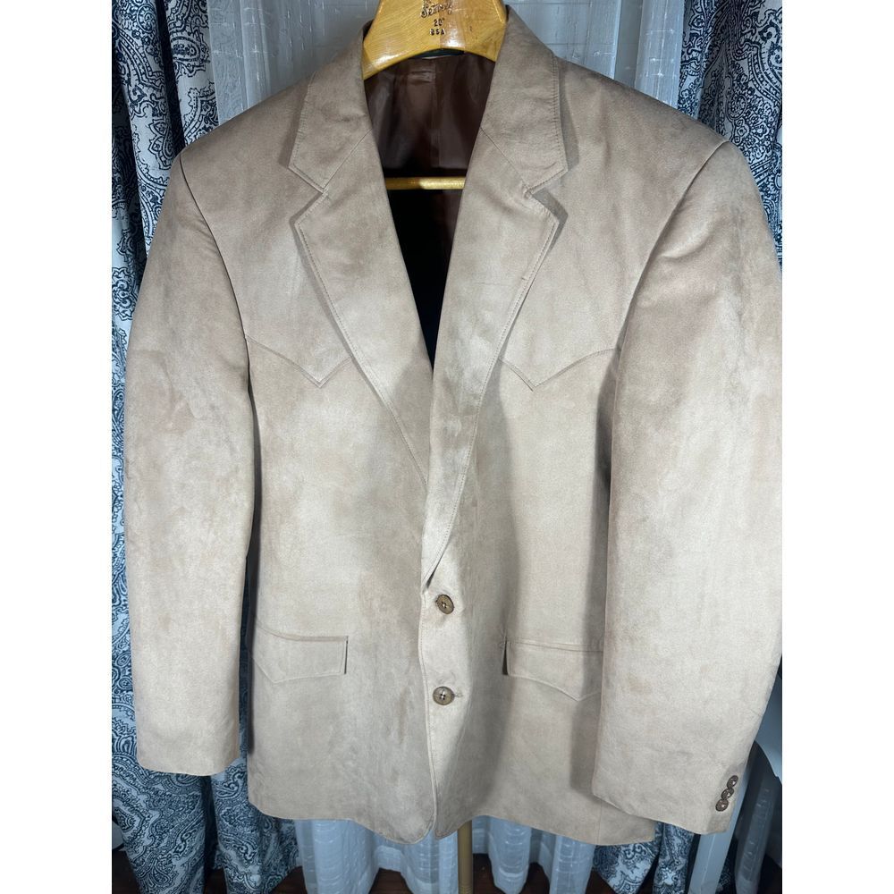 Circle S Dallas Texas Vintage Suede Western Sport Coat/Blazer Size 46L Cowboy